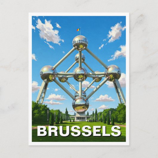 Brussel België Atomium Reizen Briefkaart (Voorkant)