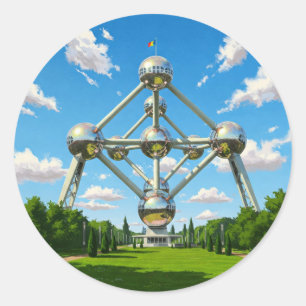 Brussel België Atomium Reizen Ronde Sticker
