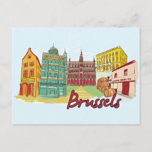 Brussel, België beroemde stad Briefkaart