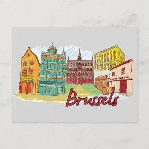 Brussel, België beroemde stad Briefkaart