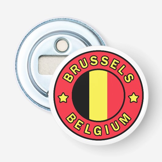Brussel België Button Flesopener (Voorkant)