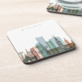 Brussel, België | City Skyline Bier Onderzetter (Linkerzijde)