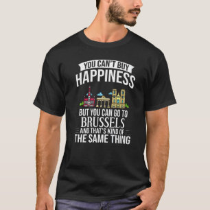 Brussel België City Skyline Map Travel T-shirt