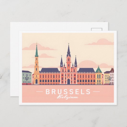 Brussel België Grote Markt Pastelreizen Briefkaart (Voorkant / Achterkant)