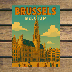 Brussel, België Historische Gotische Reis Briefkaart