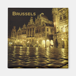 Brussel België Nachtelijke Souvenir Fridge Magnet Magneet