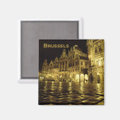 Brussel België Nighttime Souvenir Koelkast Magnete Magneet (Voorkant / Achterkant)