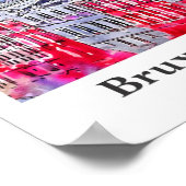 Brussel België Reis Waterverf Poster (Hoek)