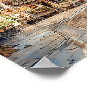 Brussel België Reizen Waterverf Kunst Print (Hoek)