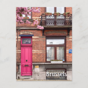 Brussel België roze deuren Briefkaart