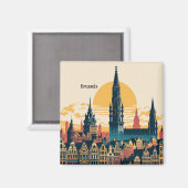Brussel, België stylist schilderen Magneet (Voorkant / Achterkant)