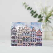 Brussel België Waterverf Briefkaart (Staand voorkant)