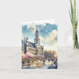 Brussel Grand Palace van België Waterverf Kaart