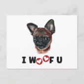 Brussel Griffon Dog I Wof U Uitnodiging Briefkaart (Voorkant)