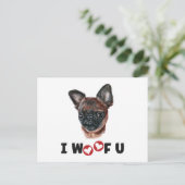 Brussel Griffon Dog I Wof U Uitnodiging Briefkaart (Staand voorkant)