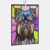 Brussel Griffon "Glas in lood" Glas Ornament (Voorkant Rechts)