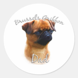 Brussel Griffon Pap 2 Ronde Sticker