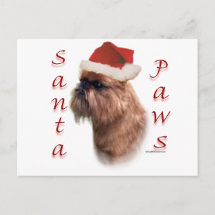 Brussel Griffon Santa Paws Feestdagenkaart