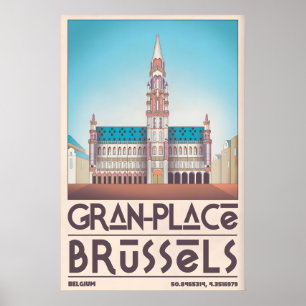 Brussel Grote Markt Kunstprint - Architecturaal Poster