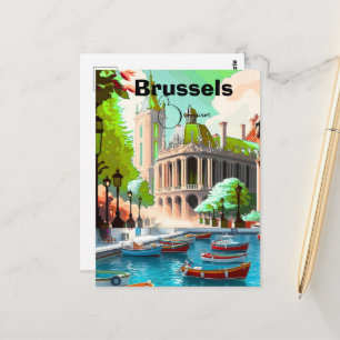 Brussel Reis Kunst ansichtkaart, België Reis Kunst Briefkaart