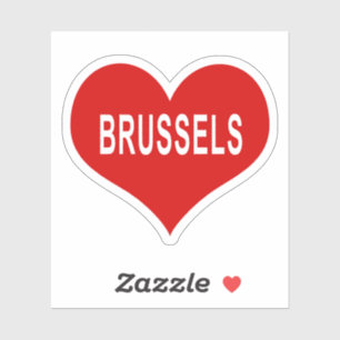 BRUSSEL Rode Hart Vinyl Sticker