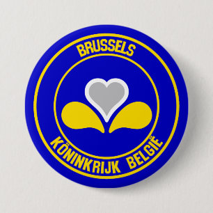 Brussel Ronde Embleem Button 7,6 Cm
