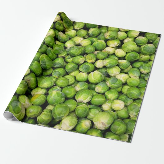 Brussel Sprouts Green Vegetable Fun Cadeaupapier (Uitgerold)