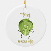 brussel spruitje grappige kerstcadeautjes groen keramisch ornament (Achterkant)