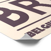 Brussel Stad Poster Gestileerd Straatbeeld (Hoek)