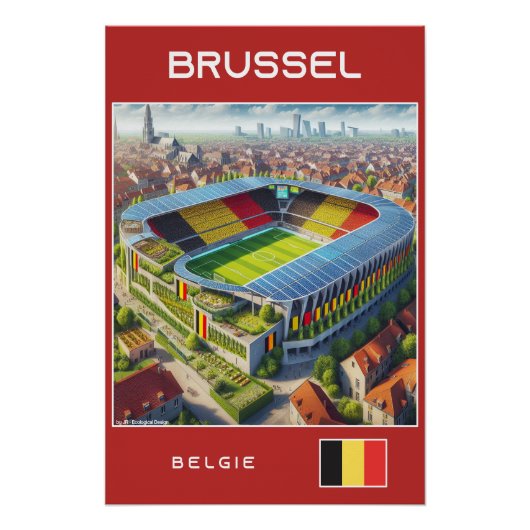 Brussel Stadium - België - Ecological Design Perfect Poster (Voorkant)