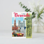 Brussel, stadscentrum, België. Vintreis Briefkaart (Staand voorkant)