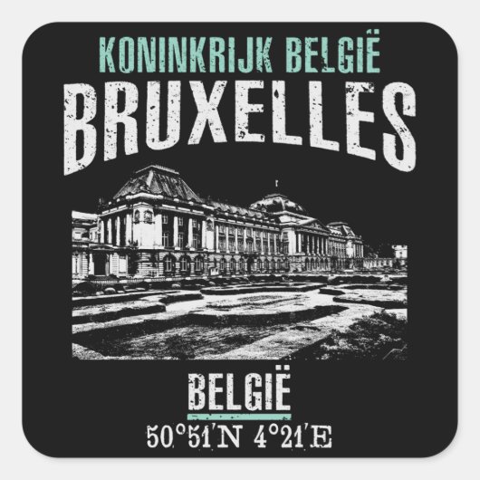 Brussel Vierkante Sticker (Voorkant)