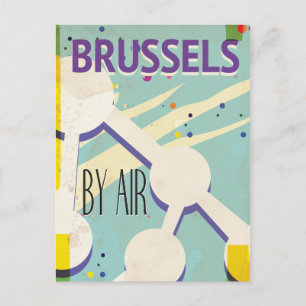 Brussel vintage vakantieposter briefkaart