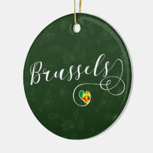 Brussels Airport in Heart Keramisch Ornament