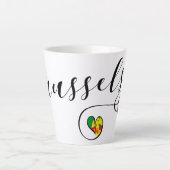 Brussels Airport in Heart Latte Mok (Voorkant)