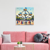 Brussels Atomium Iconic Monument Stretched Canvas Afdruk (Insitu (Woonkamer))