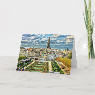 Brussels, België stadsgezicht Vouwbare Wenskaart Kaart