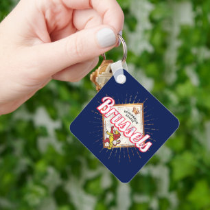 Brussels Europe Capital Belgium Retro Lion  Sleutelhanger