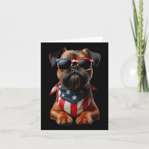 Brussels Griffon Dog 4 juli Amerikaans Onafhankeli Kaart