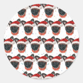 Brussels Griffon Dog Breed Christmas Ronde Sticker (Voorkant)