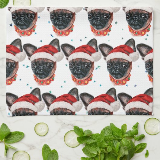 Brussels Griffon Dog Breed Christmas Theedoek (Gevouwen)