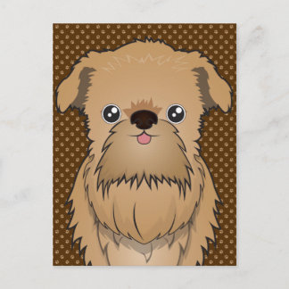 Brussels Griffon Dog Cartoon Paws Briefkaart