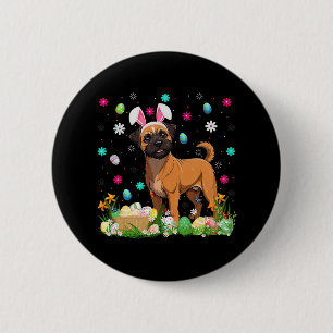 Brussels Griffon Dog Easter Egg Hunt Bunny Ear Hap Ronde Button 5,7 Cm
