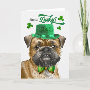 Brussels Griffon Dog Lucky St Patrick's Day Feestdagen Kaart