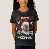 Brussels Griffon Dog Merry Woofmas Shirt voor kers (Voorkant)