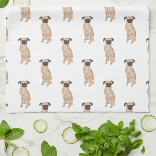 Brussels Griffon Dog Pattern Theedoek (Gevouwen)