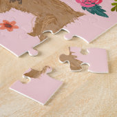 Brussels Griffon  Florals roze Legpuzzel (Zijkant)