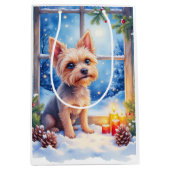 Brussels Griffon Frosted Window Christmas Art Medium Cadeauzakje (Voorkant)