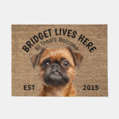 Brussels Griffon gepersonaliseerd huisdier Deurmat (Voorkant)