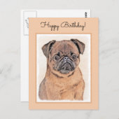 Brussels Griffon gladde schilderijen originele hon Briefkaart (Voorkant / Achterkant)